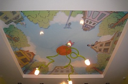 фото натяжных потолков в детской комнате № 13